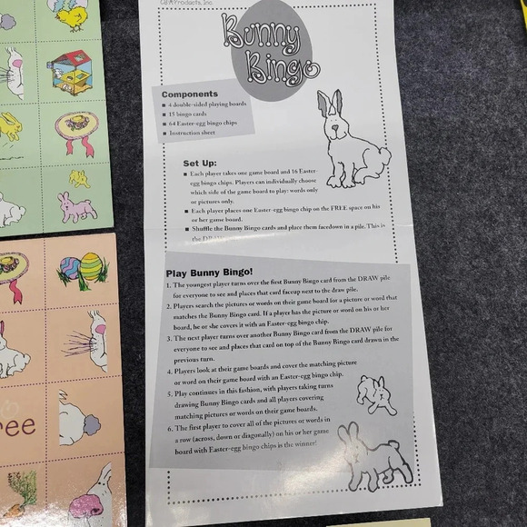 π΄3/$15π΄ Cute Vintage Easter Bingo Game Kids Fun Play Time - Picture 15 of 16